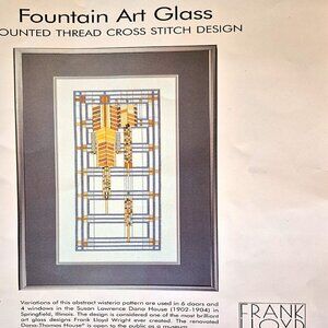 Counted Cross-Stitch  embroidery  kit-Fountain Art Glass - Frank Lloyd Wright